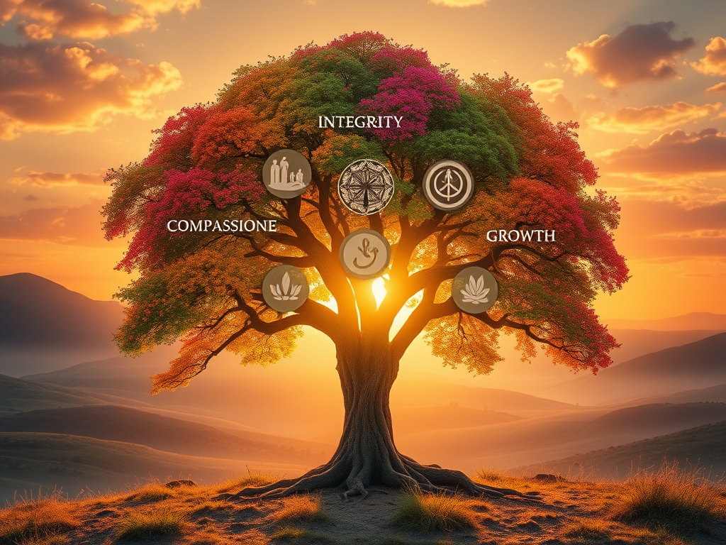 At a crossroads, choosing the path that aligns with their core values.
